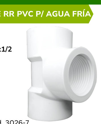 Tee RR PVC P/ Agua Fría
