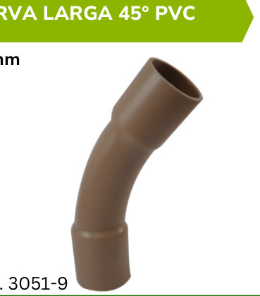 Curva Larga 45° PVC