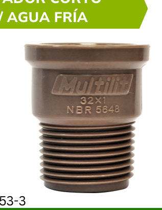 Adaptador Corto PVC P/ Agua Fría